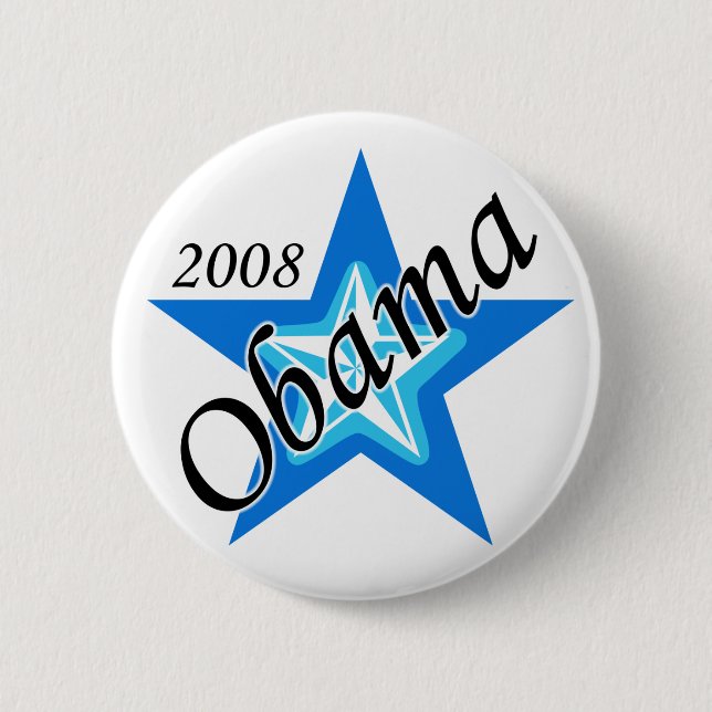 Bóton Redondo 5.08cm Botão da estrela azul de Obama (Frente)