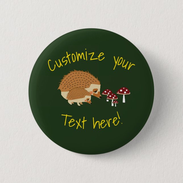 Bóton Redondo 5.08cm Botão da floresta do ouriço das florestas (Frente)