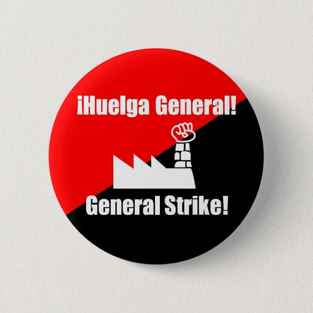 Bóton Redondo 5.08cm botão da greve geral (Frente)