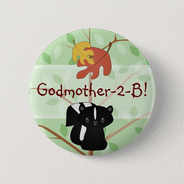 Bóton Redondo 5.08cm Botão da jaritataca da floresta (Frente)