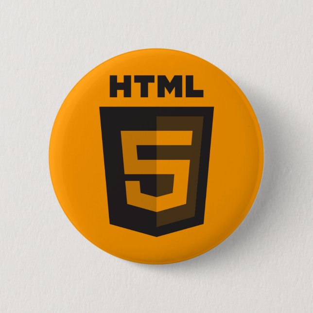 Bóton Redondo 5.08cm Botão da laranja do HTML 5 (Frente)