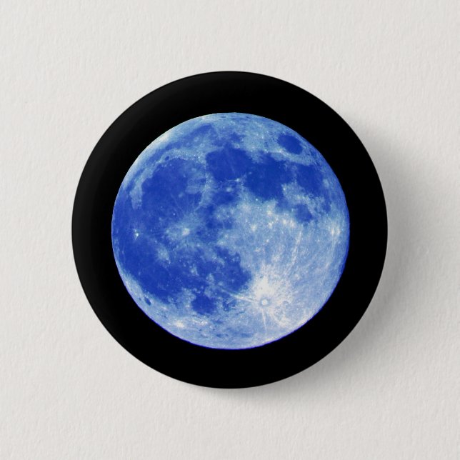 Bóton Redondo 5.08cm Botão da lua azul (Frente)