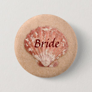 Bóton Redondo 5.08cm Botão da noiva do casamento de praia