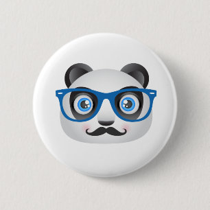 Bóton Redondo 5.08cm Botão da panda do hipster