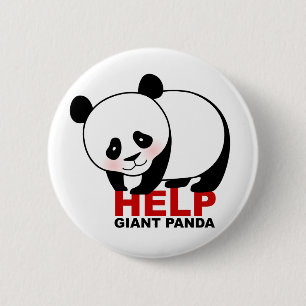 Bóton Redondo 5.08cm Botão da panda gigante da ajuda
