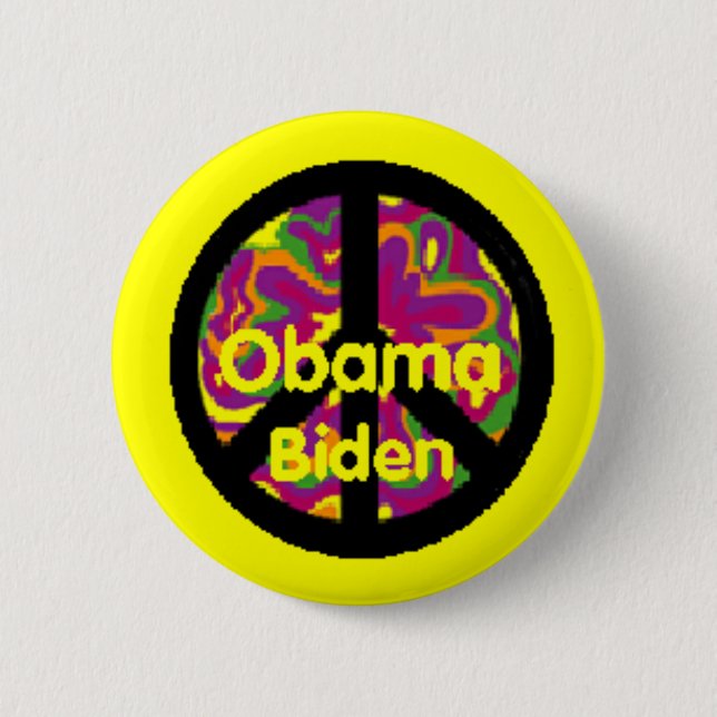 Bóton Redondo 5.08cm Botão da paz de Obama Biden (Frente)