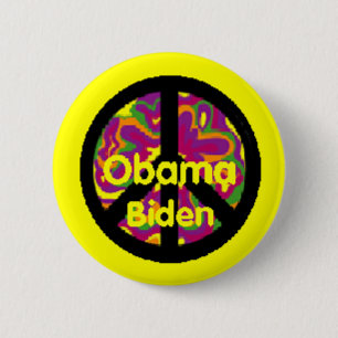 Bóton Redondo 5.08cm Botão da paz de Obama Biden