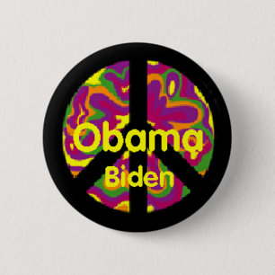 Bóton Redondo 5.08cm Botão da paz de Obama Biden