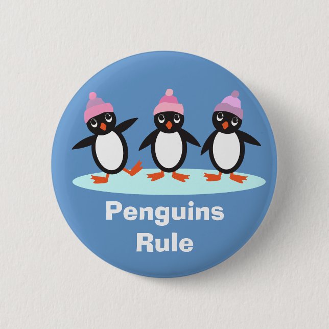 Bóton Redondo 5.08cm Botão da regra dos pinguins (Frente)