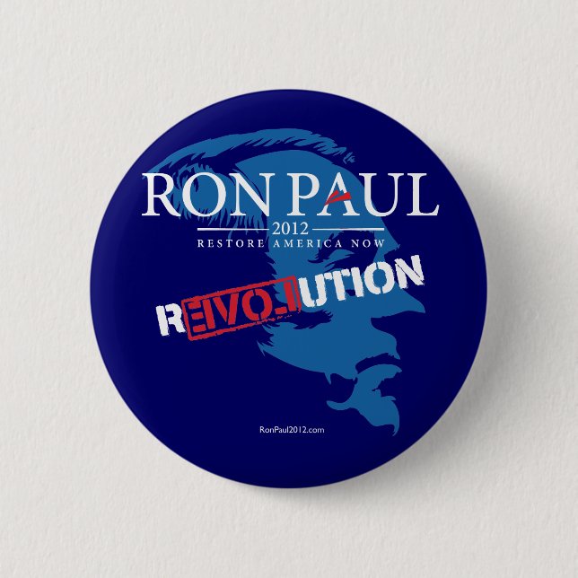Bóton Redondo 5.08cm Botão da revolução 2012 de Ron Paul (Frente)