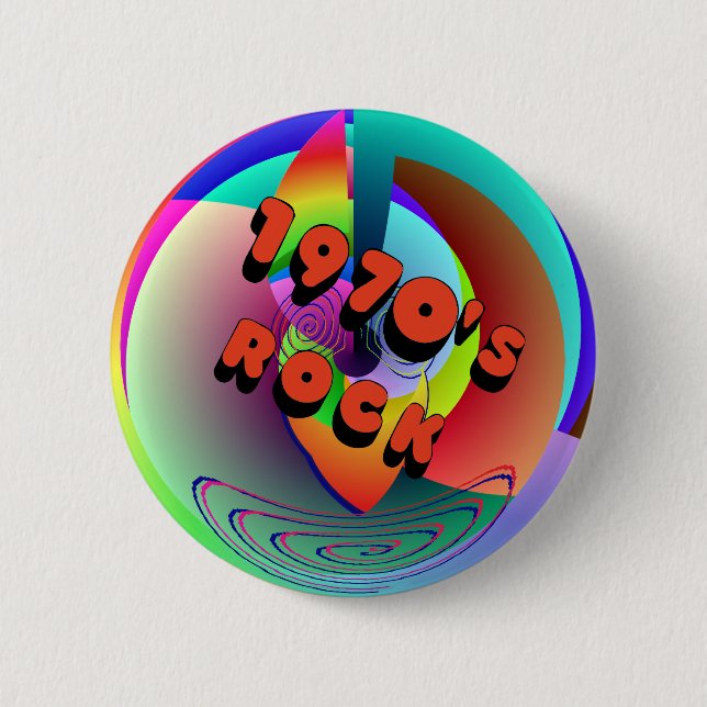 Bóton Redondo 5.08cm botão da rocha dos anos 70 (Frente)