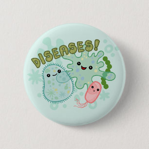 Bóton Redondo 5.08cm Botão das doenças