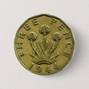 Bóton Redondo 5.08cm Botão de 1944 moedas de um centavo de Ingleses