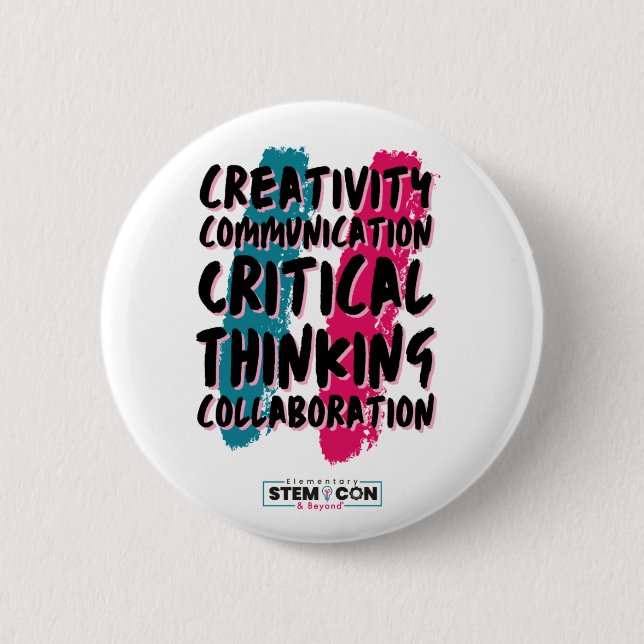 Bóton Redondo 5.08cm Botão de 4 C do STEM (Frente)