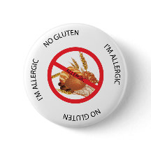 Botão de Alerta de Alergia Sem Gluten