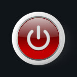 Bóton Redondo 5.08cm Botão de alimentação vermelho<br><div class="desc">Botão vermelho brilhante. Você pode alterar a cor de fundo.</div>