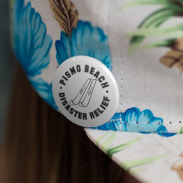 Bóton Redondo 5.08cm Botão de Alivio do Pismo Beach Disaster (Criador carregado)