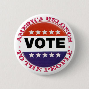Bóton Redondo 5.08cm Botão de América do voto