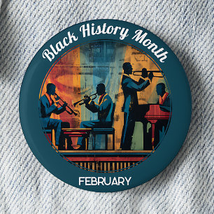 Bóton Redondo 5.08cm Botão de apoio à Banda de Jazz do Mês da História