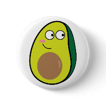 Botão de Avocado Fofo - Enfeite Kawaii de Fruta Di