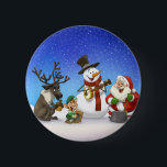 Bóton Redondo 5.08cm Botão de Banda do Jug Natal<br><div class="desc">No passado,  só deixei animais entrar nas minhas bandas de jarro,  mas estava com vontade de desenhar algo festivo e Christmasy,  por isso tive de alterar um pouco as regras. Mas ainda há uma rena.</div>