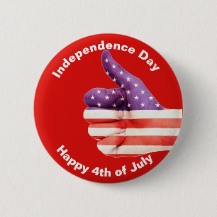 Bóton Redondo 5.08cm Botão de Bandeira Americana do Dia da Independên