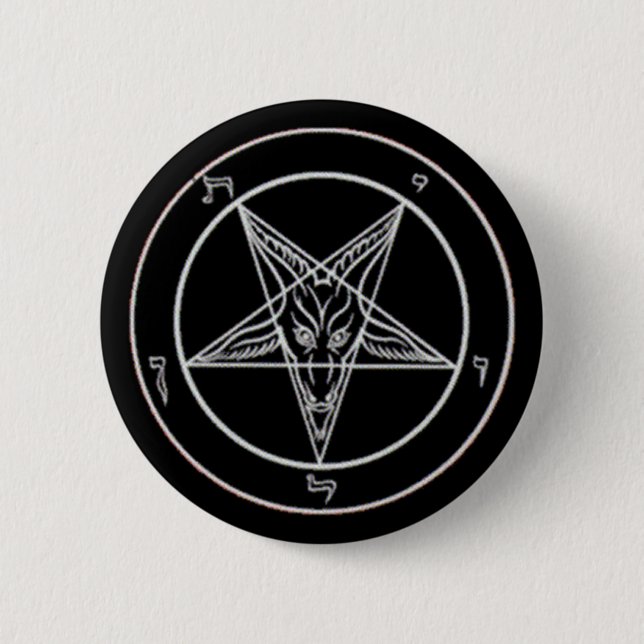 Bóton Redondo 5.08cm Botão de Baphomet (Frente)