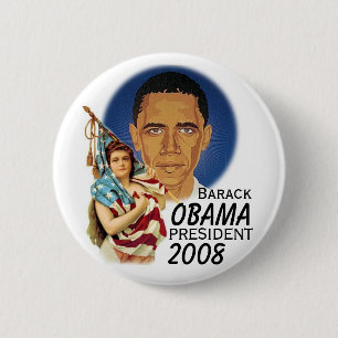 Bóton Redondo 5.08cm Botão de Barack Obama