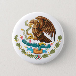 Bóton Redondo 5.08cm Botão de brasão de México