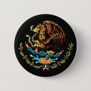 Bóton Redondo 5.08cm Botão de brasão mexicano