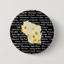 Botão de Cabeça de Queijo das Cidades de Wisconsin