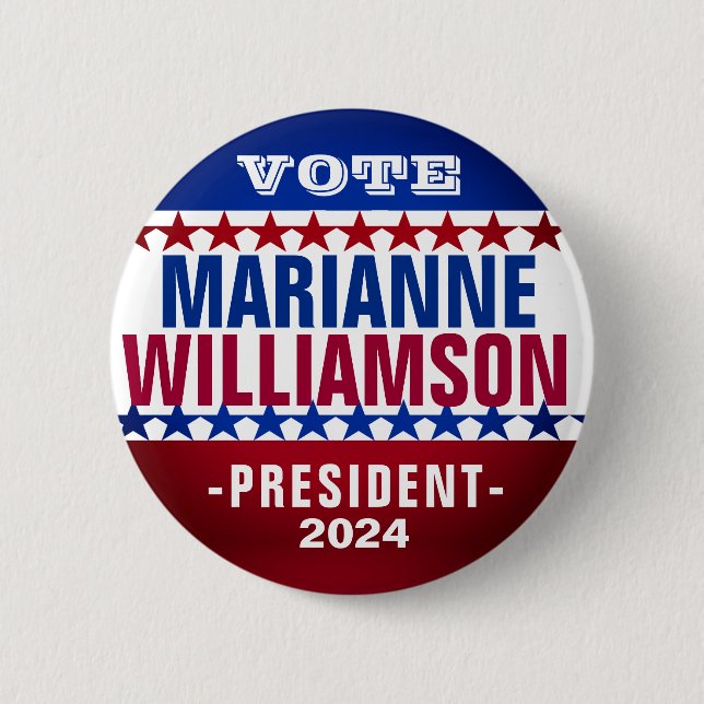 Bóton Redondo 5.08cm Botão de campanha Marianne Williamson 2024 (Frente)