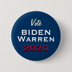 Bóton Redondo 5.08cm Botão de campanha Vote BIDEN WARREN 2020
