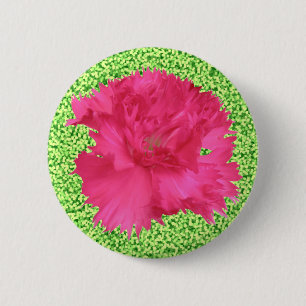 Bóton Redondo 5.08cm Botão de Carnação Rosa