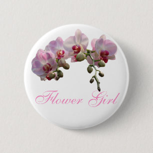 Bóton Redondo 5.08cm botão de casamento das flores de orquídea rosa