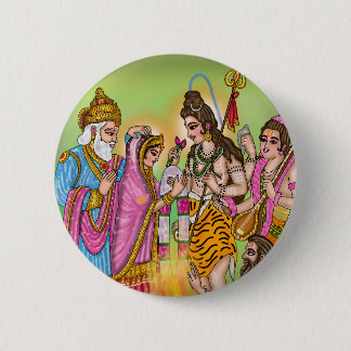 Bóton Redondo 5.08cm Botão de Casamento Shiva Parvati