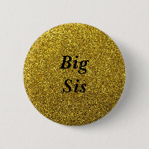 Botão de Chá de fraldas do Dourado Glitter Big Sis
