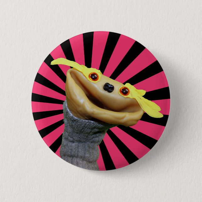 Bóton Redondo 5.08cm Botão de Chester (listras) (Frente)