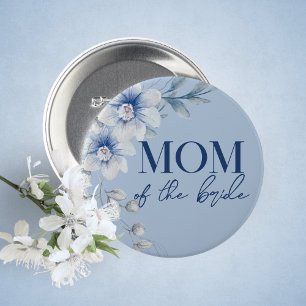 Bóton Redondo 5.08cm Botão de Chuva de Noiva Floral Azul da Mãe da Noiv