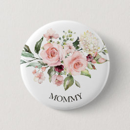 Bóton Redondo 5.08cm Botão de Chuveiro de Bebê Rosas Rosa Mamãe