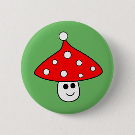 Bóton Redondo 5.08cm Botão de Cogumelos Santa Hat