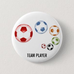 Bóton Redondo 5.08cm Botão de conjunto de bolas de futebol multicolorid