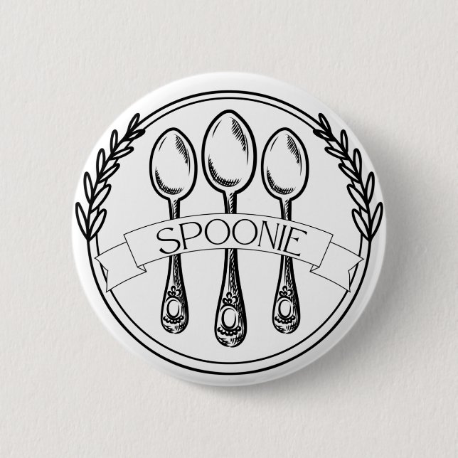 Bóton Redondo 5.08cm Botão de Consciência da Doença Crônica Spoonie (Frente)