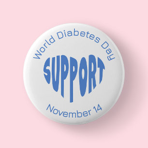 Bóton Redondo 5.08cm Botão de conscientização do Dia Mundial do Diabete