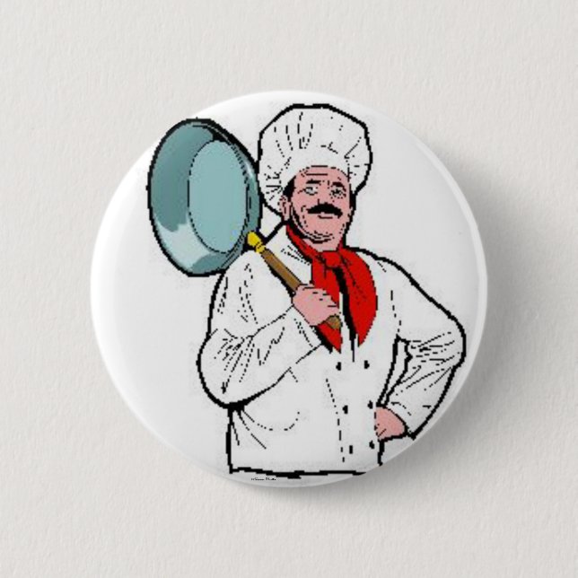 Bóton Redondo 5.08cm Botão de cozinhagem do chef (Frente)