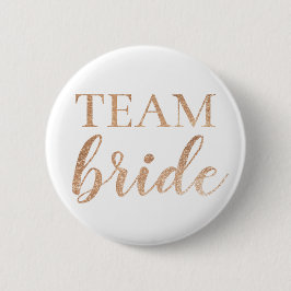 Bóton Redondo 5.08cm Botão de Crachá do Bride da Equipe Glitter Dourada