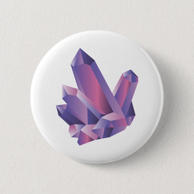 Bóton Redondo 5.08cm Botão de cristal roxo do conjunto | (Frente)