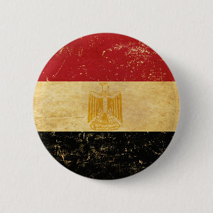 Bóton Redondo 5.08cm Botão de Design Grunge Vintage da Bandeira do Egit