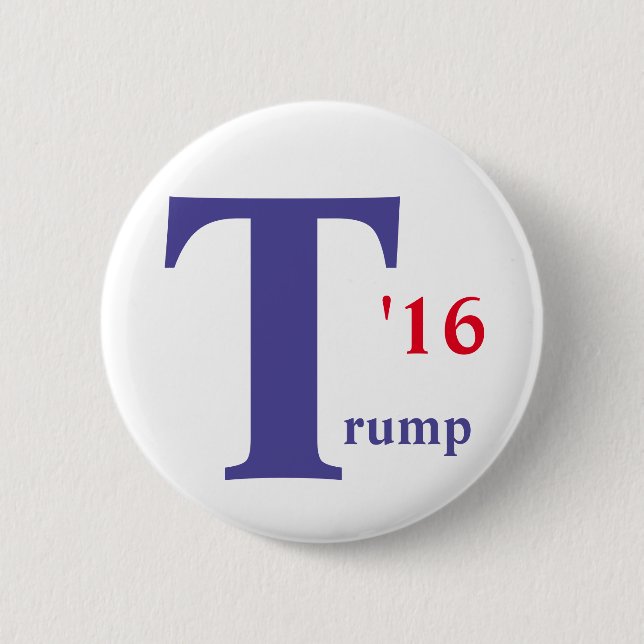 Bóton Redondo 5.08cm Botão de Donald Trump 2016 (Frente)