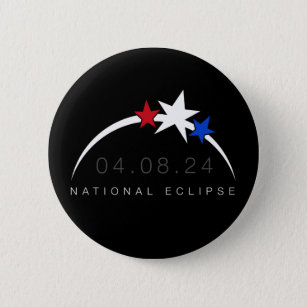 Bóton Redondo 5.08cm Botão de Eclipse Solar Total 2024